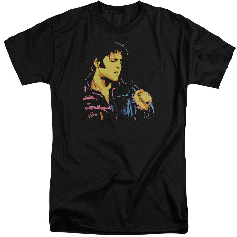 Elvis Presley - Neon Elvis - Short Sleeve Adult Tall - Black T-shirt