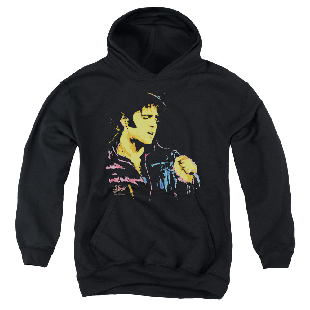 Elvis Presley - Neon Elvis - Youth Pull-over Hoodie - Black