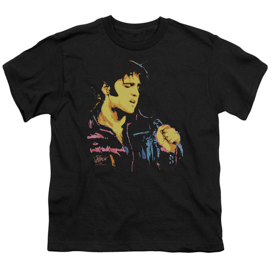 Elvis Presley - Neon Elvis - Short Sleeve Youth 18/1 - Black T-shirt