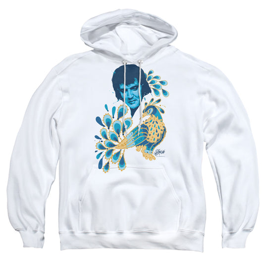 Elvis Presley - Peacock - Adult Pull-over Hoodie - White