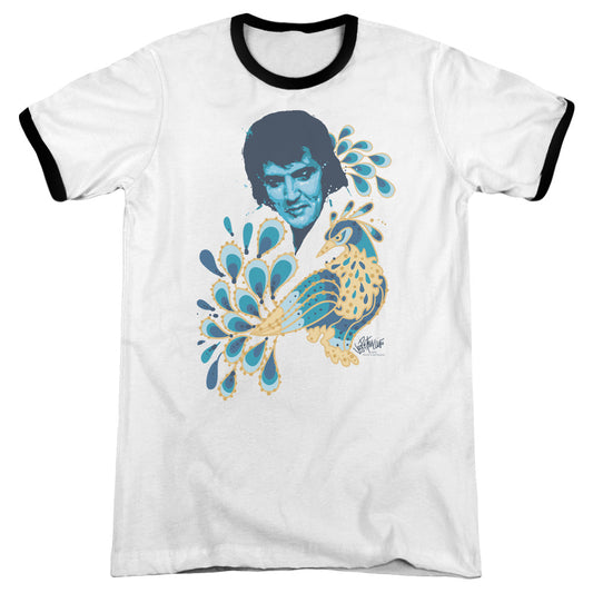 Elvis Presley - Peacock - Adult Ringer - White/black