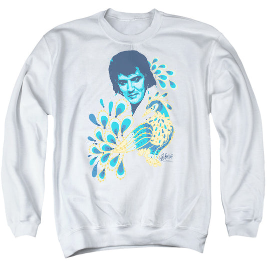 Elvis Presley - Peacock - Adult Crewneck Sweatshirt - White