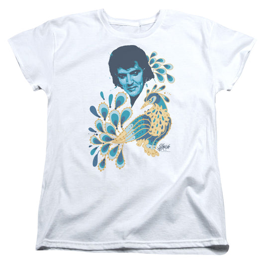 Elvis Presley - Peacock - Short Sleeve Womens Tee - White T-shirt