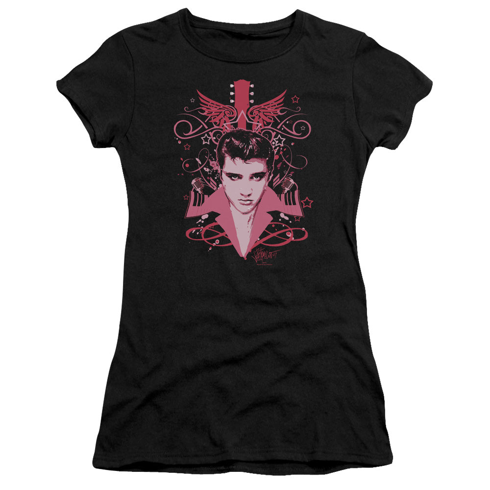 Elvis Presley - Lets Face It - Short Sleeve Junior Sheer - Black T-shirt