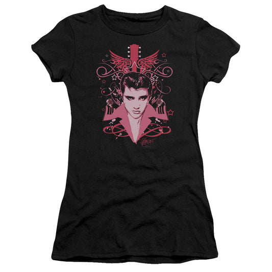 Elvis Presley - Lets Face It - Short Sleeve Junior Sheer - Black T-shirt