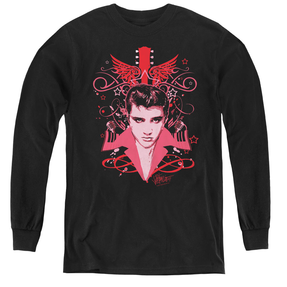 Elvis Presley - Lets Face It - Youth Long Sleeve Tee - Black