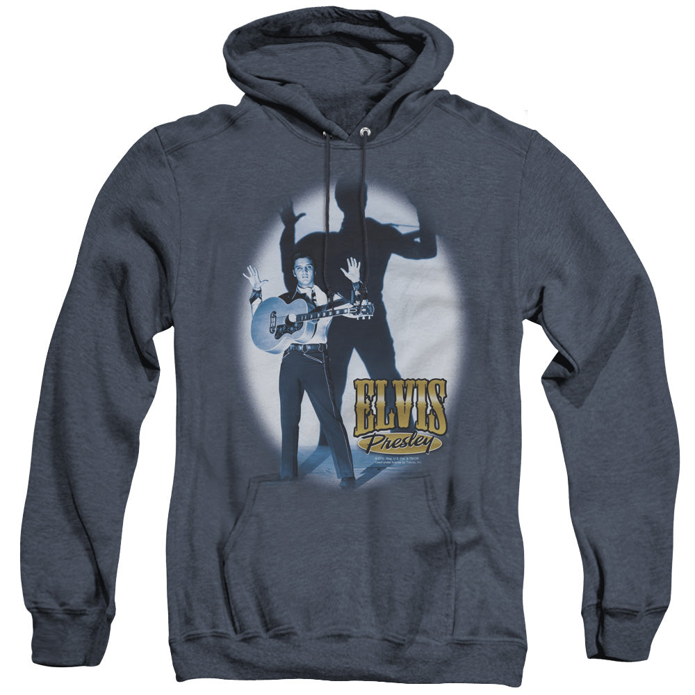 Elvis Presley - Hands Up - Adult Heather Hoodie - Navy