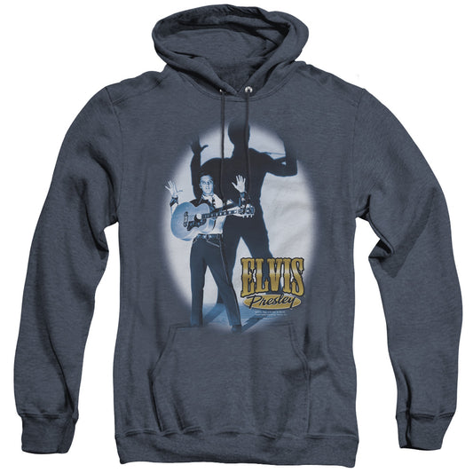 Elvis Presley - Hands Up - Adult Heather Hoodie - Navy