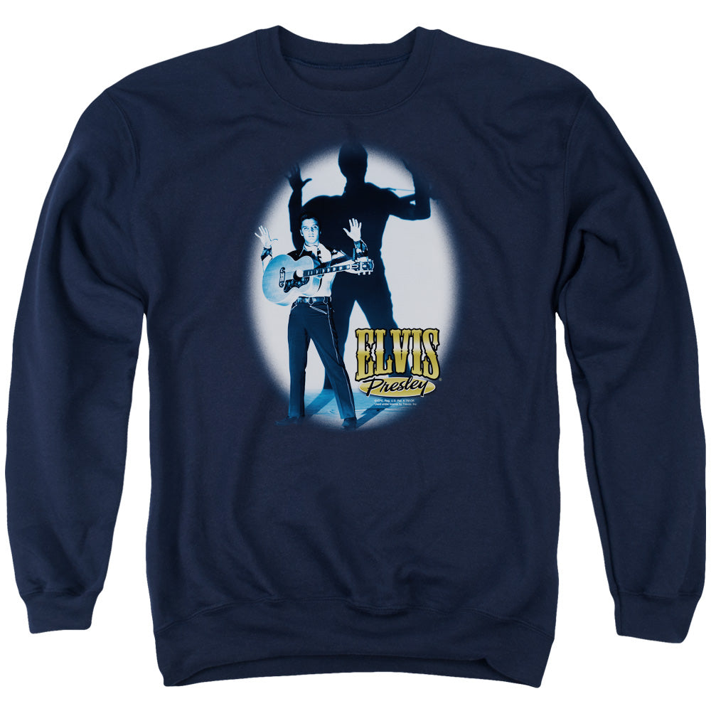 Elvis Presley Hands Up - Adult Crewneck Sweatshirt - Navy