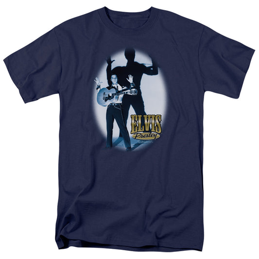 Elvis Presley - Hands Up - Short Sleeve Adult 18/1 - Navy T-shirt