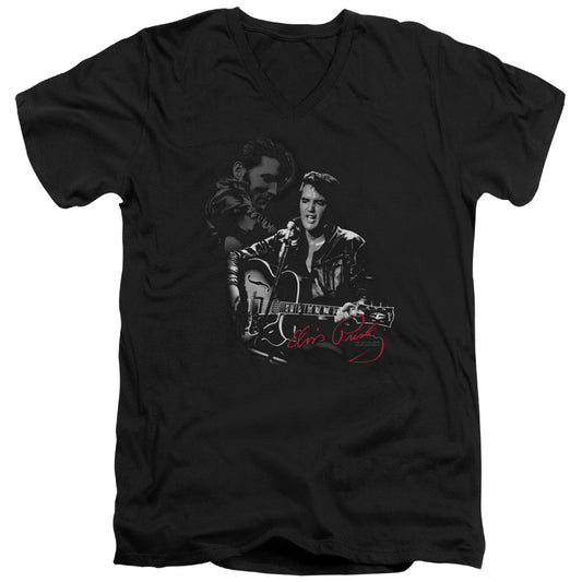 Elvis Presley - Show Stopper - Short Sleeve Adult V-neck - Black T-shirt