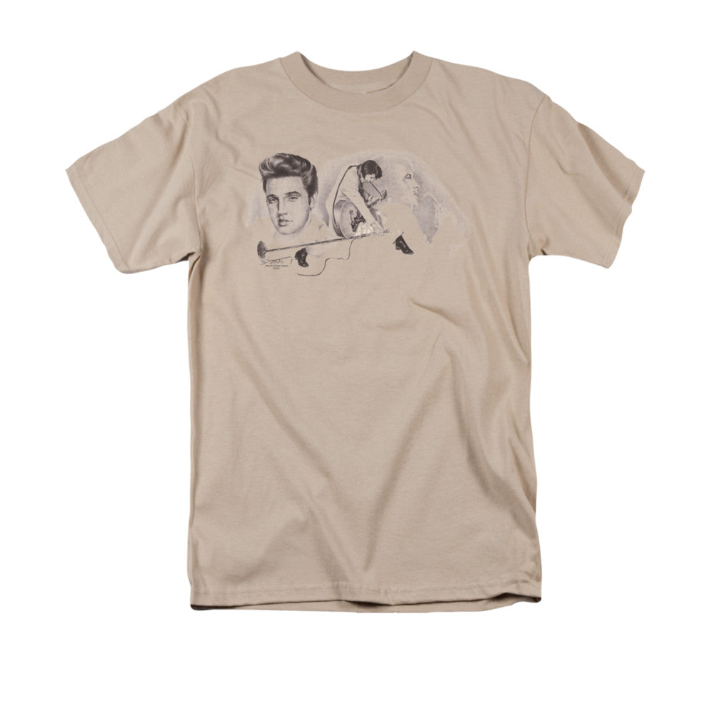 Elvis Presley - American Trilogy - Short Sleeve Adult 18/1 - Sand T-shirt
