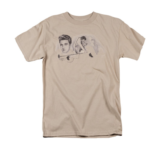Elvis Presley - American Trilogy - Short Sleeve Adult 18/1 - Sand T-shirt