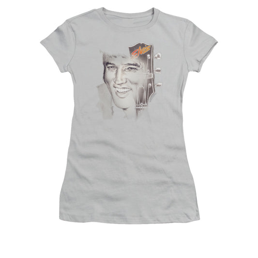 Elvis Presley - Smile 2 - Short Sleeve Junior Sheer - Silver T-shirt