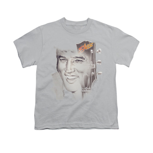 Elvis Presley - Smile 2 - Short Sleeve Youth 18/1 - Silver T-shirt