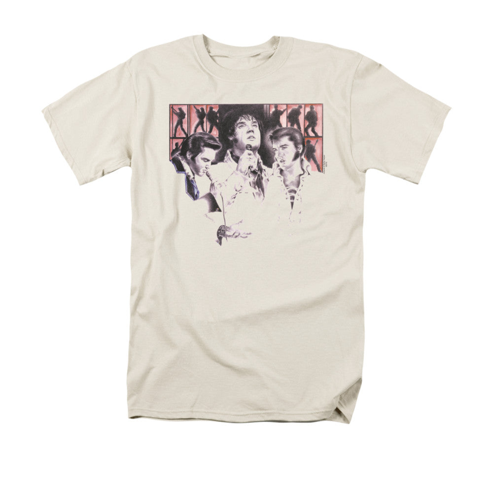 Elvis Presley - In Concert - Short Sleeve Adult 18/1 - Cream T-shirt