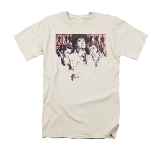 Elvis Presley - In Concert - Short Sleeve Adult 18/1 - Cream T-shirt