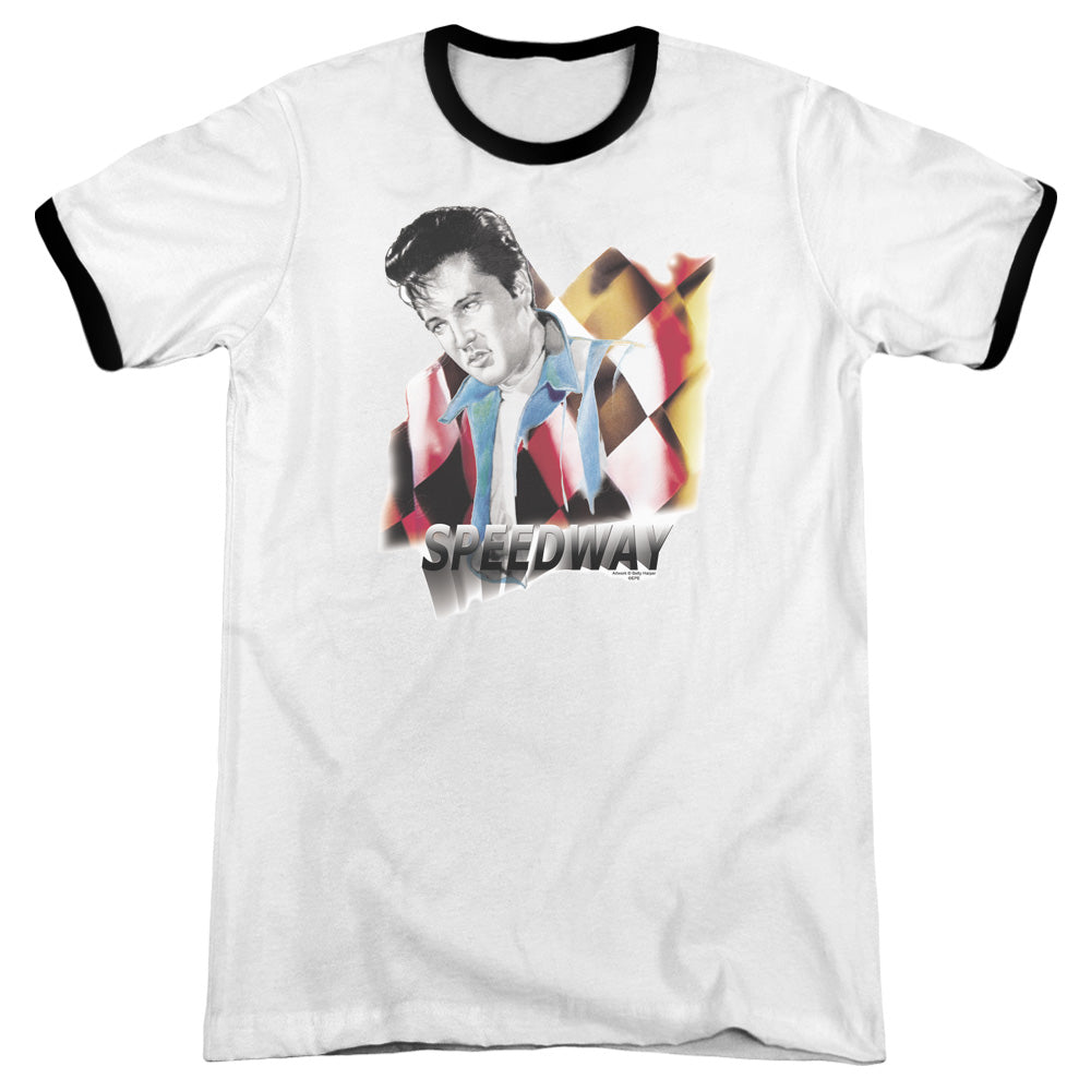 Elvis Presley Speedway - Adult Ringer - White/black