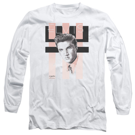 Elvis Presley - Retro - Long Sleeve Adult 18/1 - White T-shirt