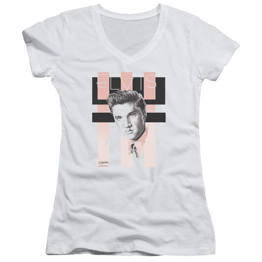 Elvis Presley - Retro - Junior V-neck - White