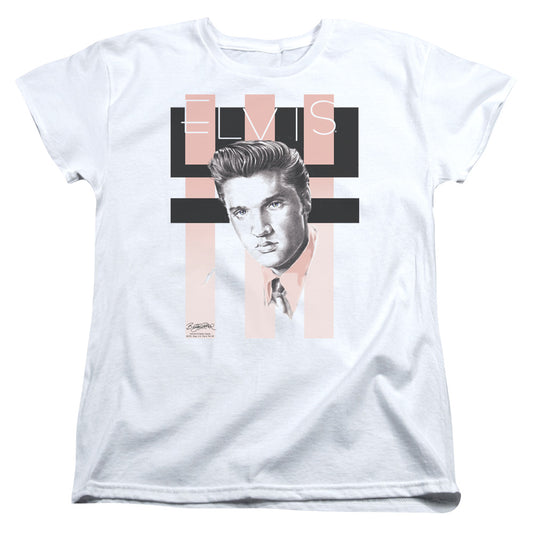 Elvis Presley - Retro - Short Sleeve Womens Tee - White T-shirt