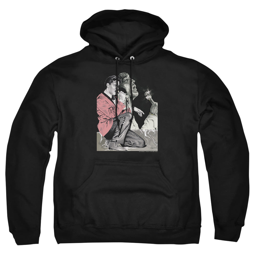 Elvis Presley - Rock N Roll Smoke - Adult Pull-over Hoodie - Black