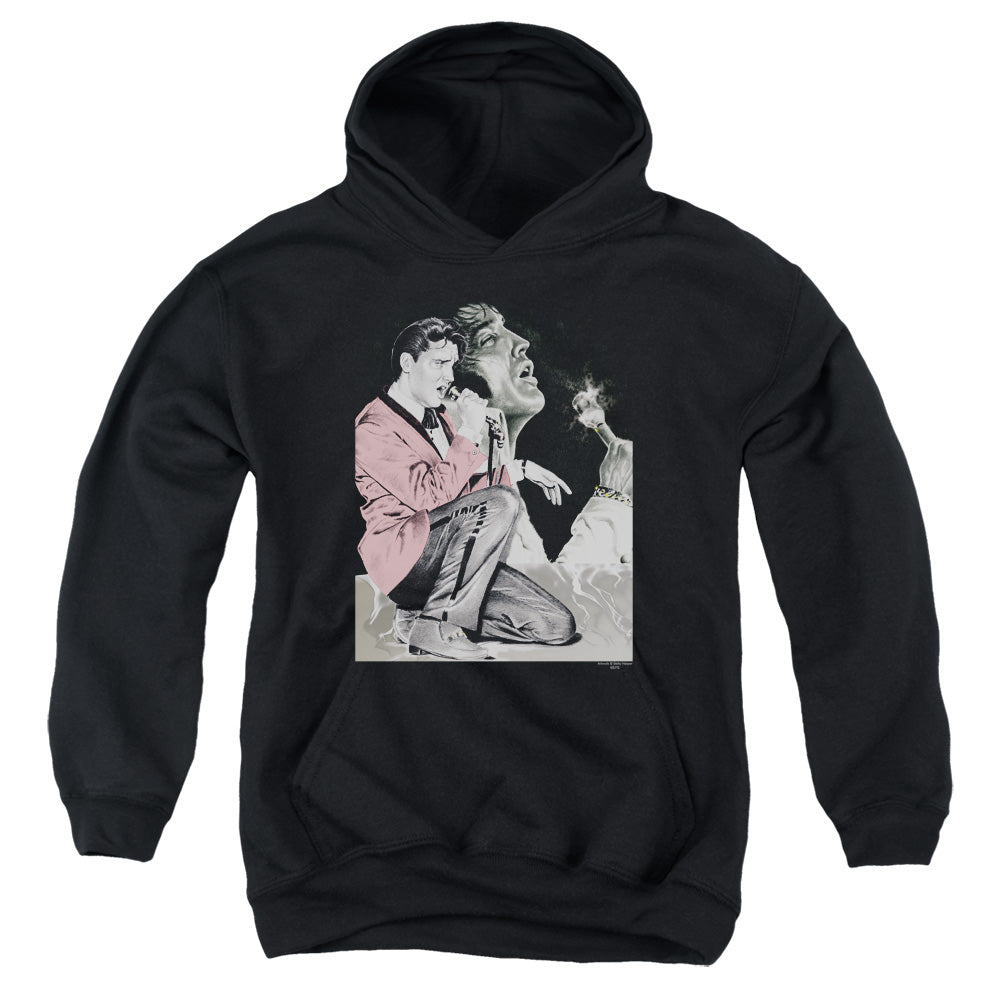 Elvis Presley - Rock N Roll Smoke - Youth Pull-over Hoodie - Black