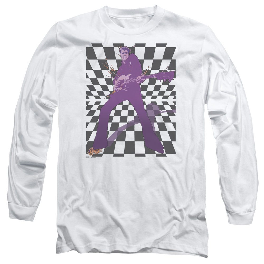 Elvis Presley - Lets Rock - Long Sleeve Adult 18/1 - White T-shirt