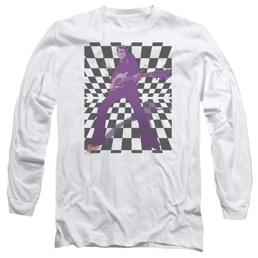 Elvis Presley - Lets Rock - Long Sleeve Adult 18/1 - White T-shirt