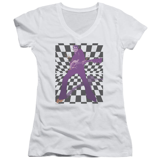 Elvis Presley - Lets Rock - Junior V-neck - White