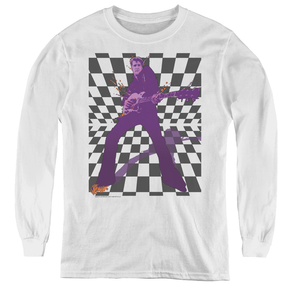 Elvis Presley - Lets Rock - Youth Long Sleeve Tee - White