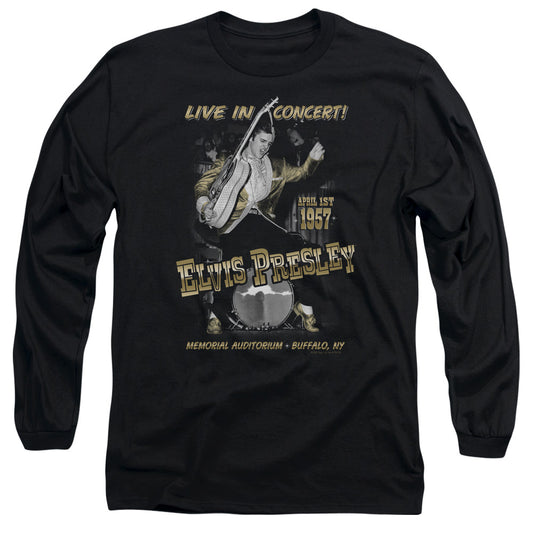 Elvis Presley - Live In Buffalo - Long Sleeve Adult 18/1 - Black T-shirt