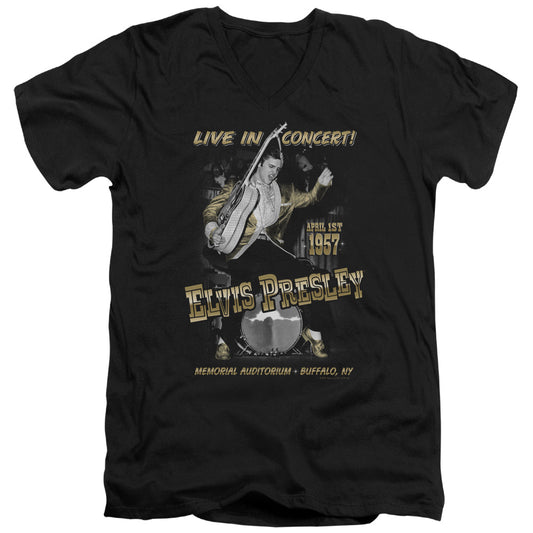 Elvis Presley - Live In Buffalo - Short Sleeve Adult V-neck - Black T-shirt