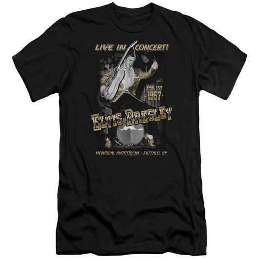 Elvis Presley - Live In Buffalo-premuim Canvas Adult Slim Fit 30/1 - Black