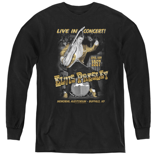 Elvis Presley - Live In Buffalo - Youth Long Sleeve Tee - Black