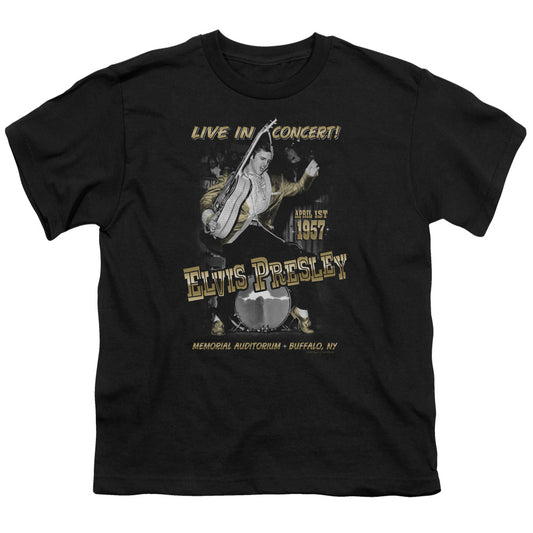 Elvis Presley - Live In Buffalo - Short Sleeve Youth 18/1 - Black T-shirt