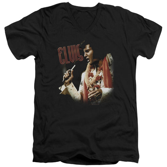 Elvis Presley - Soulful - Short Sleeve Adult V-neck - Black T-shirt