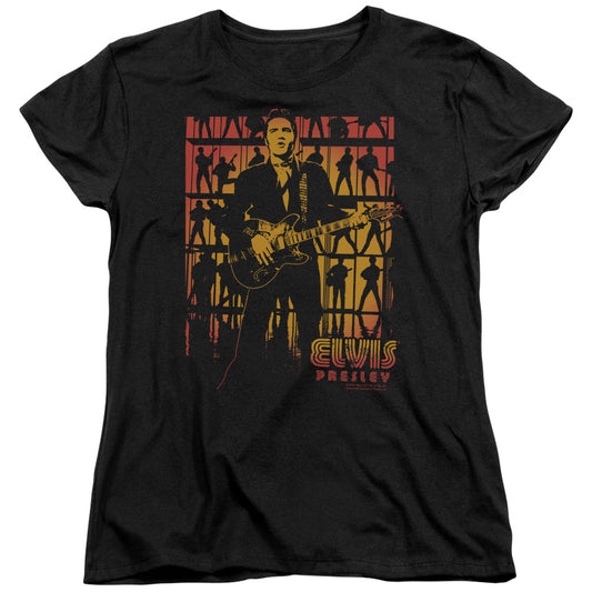 Elvis Presley - Comeback Spotlight - Short Sleeve Womens Tee - Black T-shirt