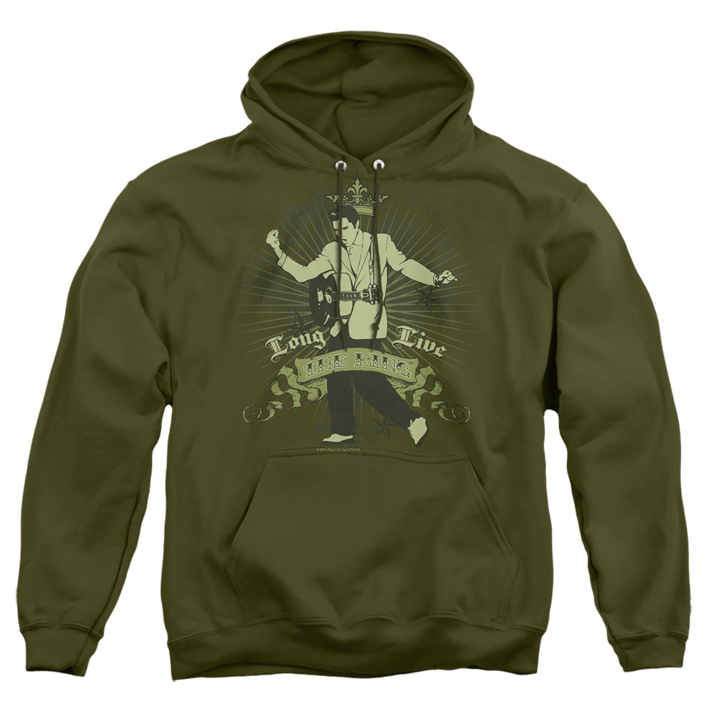 Elvis Presley - Long Live The King - Adult Pull-over Hoodie - Military Green