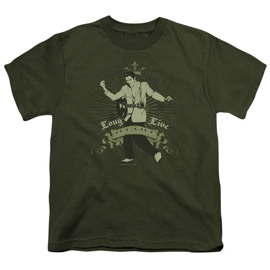 Elvis Presley - Long Live The King - Short Sleeve Youth 18/1 - Military Green T-shirt