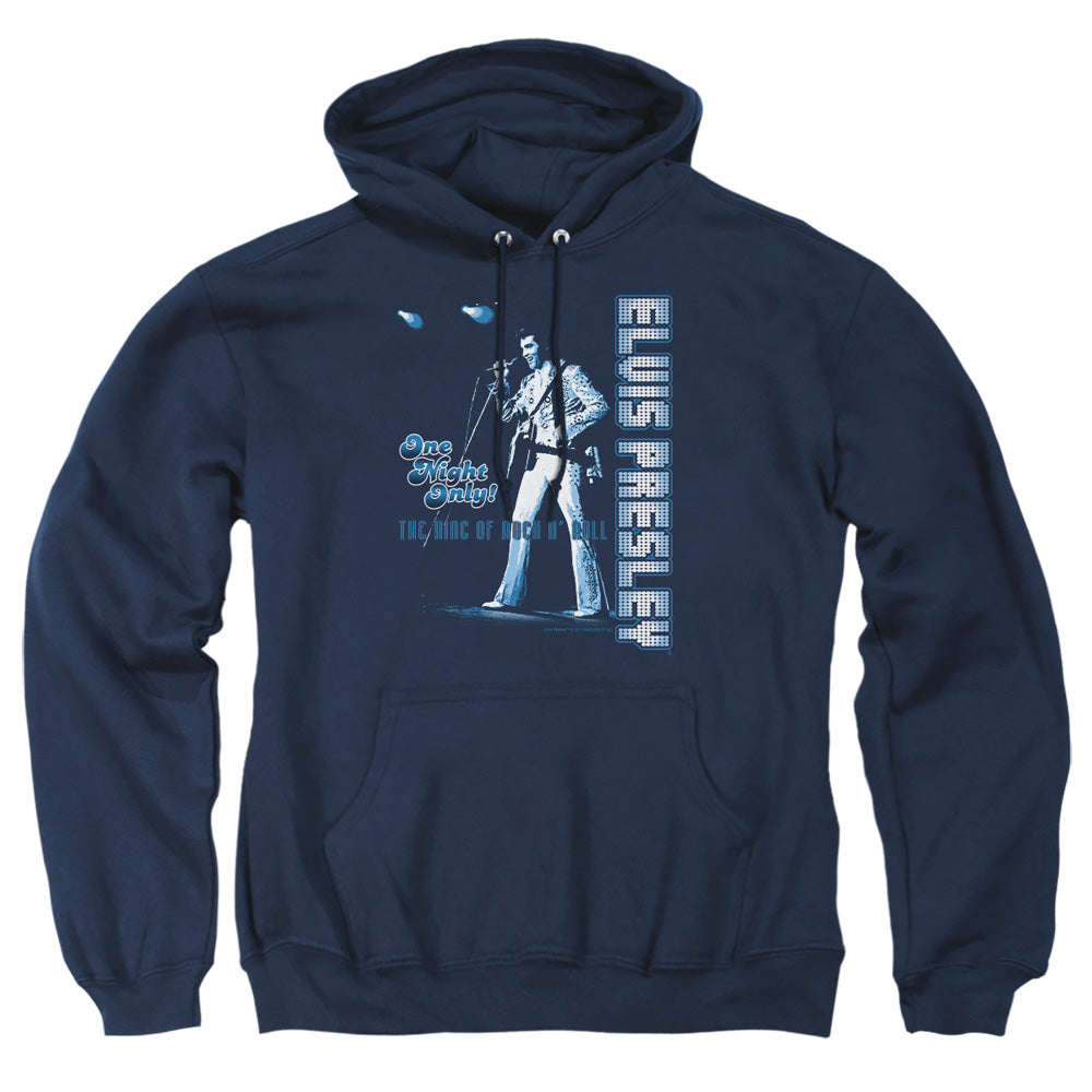 Elvis Presley - One Night Only - Adult Pull-over Hoodie - Navy