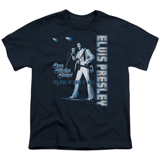 Elvis Presley - One Night Only - Short Sleeve Youth 18/1 - Navy T-shirt