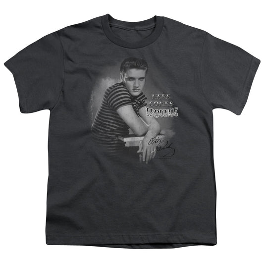 Elvis Presley - Trouble - Short Sleeve Youth 18/1 - Charcoal T-shirt