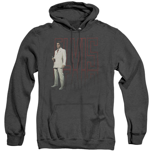 Elvis Presley - White Suit - Adult Heather Hoodie - Black