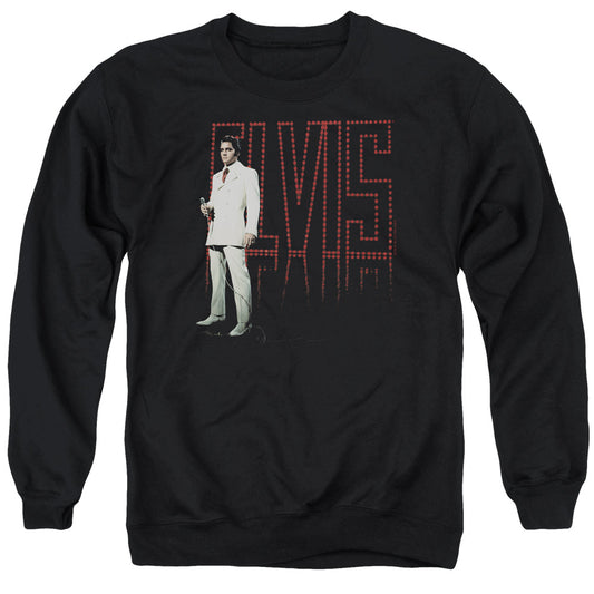 Elvis Presley - White Suit - Adult Crewneck Sweatshirt - Black