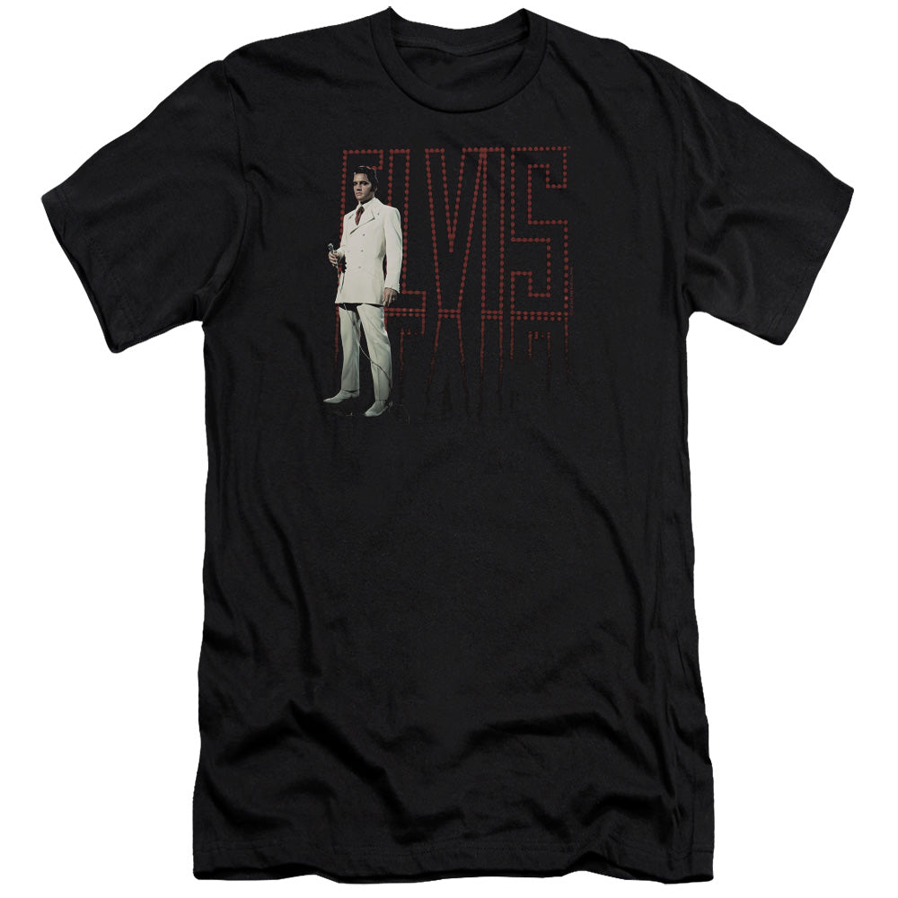 Elvis Presley - White Suit-premuim Canvas Adult Slim Fit 30/1 - Black