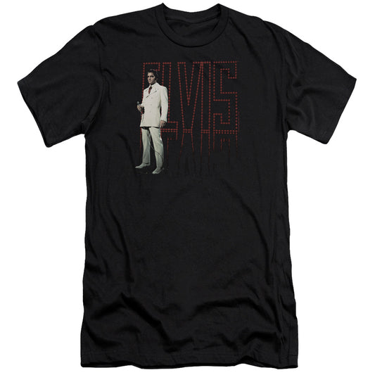 Elvis Presley - White Suit-premuim Canvas Adult Slim Fit 30/1 - Black