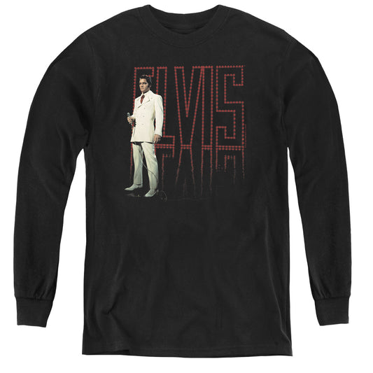 Elvis Presley - White Suit - Youth Long Sleeve Tee - Black
