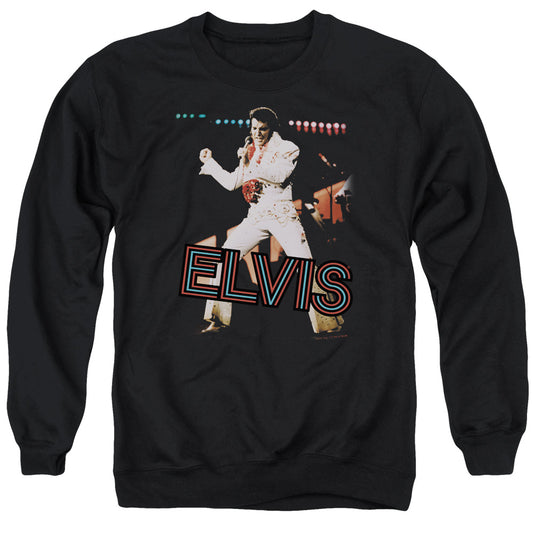 Elvis Presley - Hit The Lights - Adult Crewneck Sweatshirt - Black