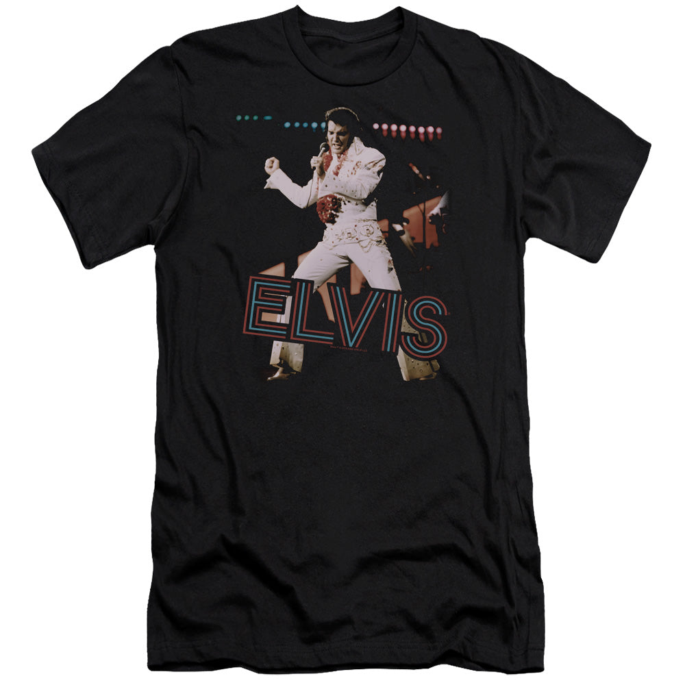 Elvis Presley - Hit The Lights-premuim Canvas Adult Slim Fit 30/1 - Black